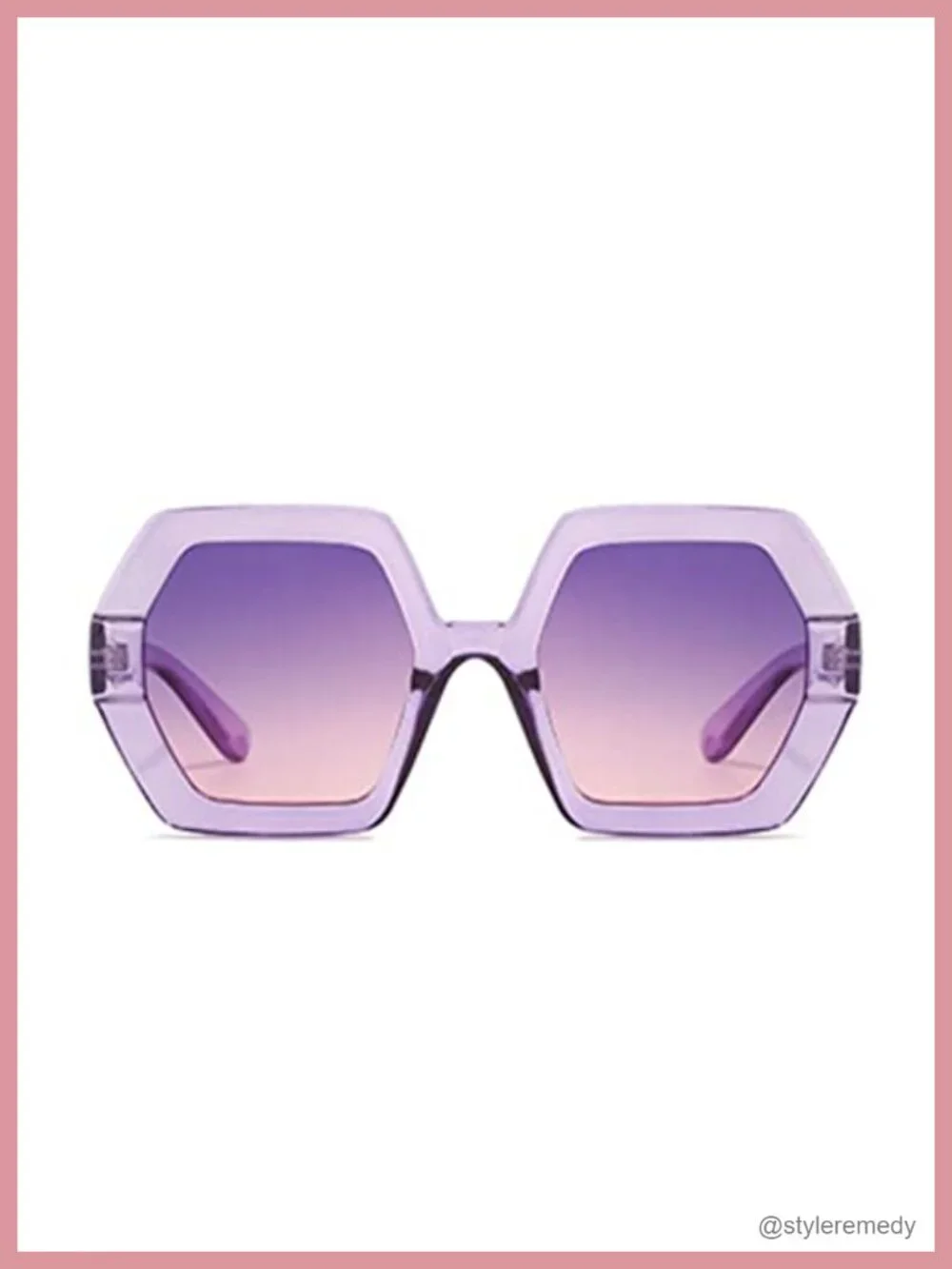 Retro 70s Oversized Hexagonal Sunglasses Women UV400